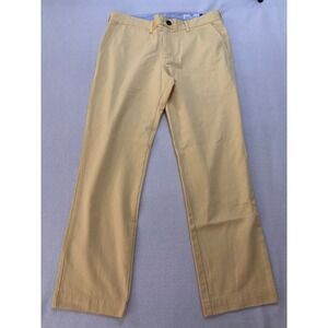 Peter Manning NYC Mens Yellow Cotton Chino Pants 34W 30L USA Straight Leg